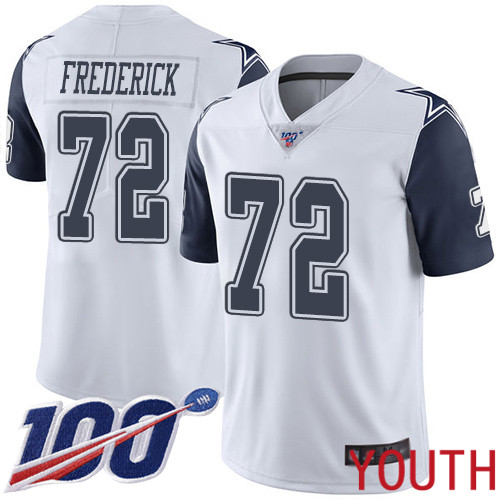 Youth Dallas Cowboys Limited White Travis Frederick #72 100th Season Rush Vapor Untouchable NFL Jersey